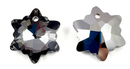 14mm Silver Night Edelweiss Pendant (1 Piece) 14mm Silver Night Edelweiss Pendant (1 Piece)