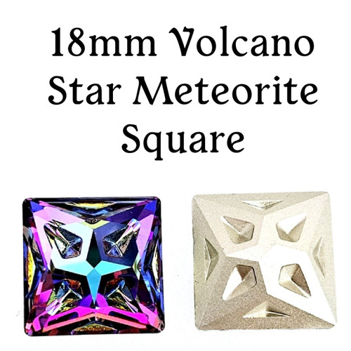 18mm Volcano Star Meteorite Square Crystal (1 Piece)