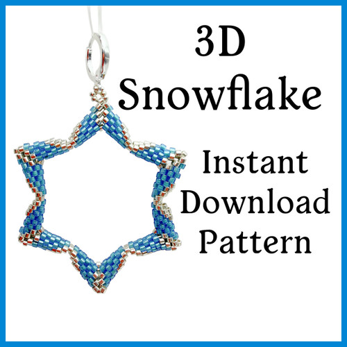 3D Snowflake Instant Download Pattern