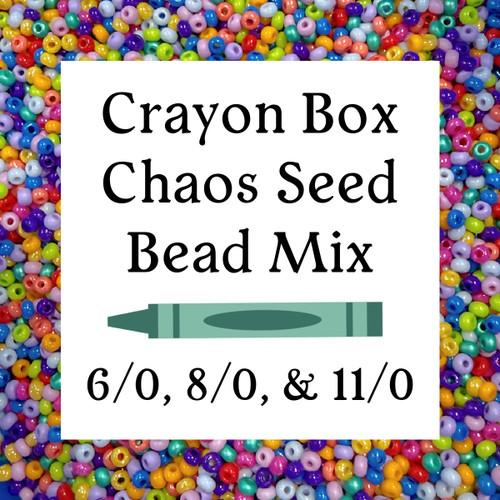 Crayon Box Chaos Seed Bead Mix (11g each 6/0, 8/0, and 11/0)