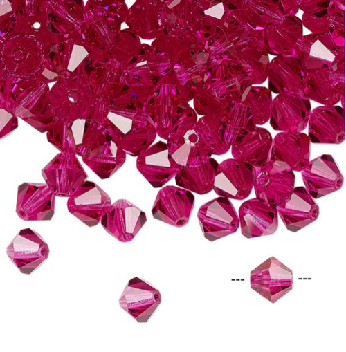 6mm Fuchsia Preciosa Bicone (12pk)