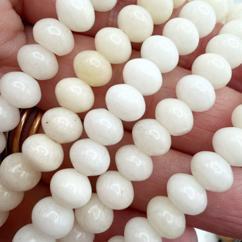 8x5mm White Quartz Strand (32 Bead Strand)