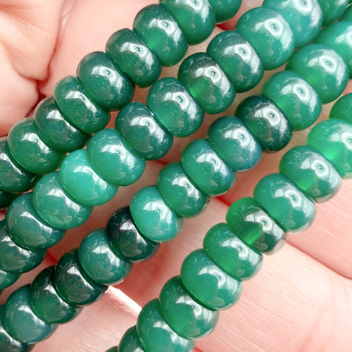 6x4mm Green Onyx Roundel Strand (112 Bead Strand)