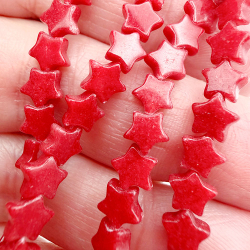 6mm Red Quartz Star Strand (76 Bead Strand)