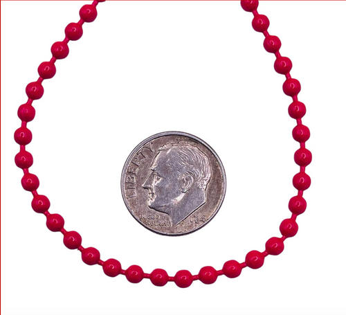 3mm Ball Chain Stainless Steel Chain Fuchasia (sold in 1yd package)