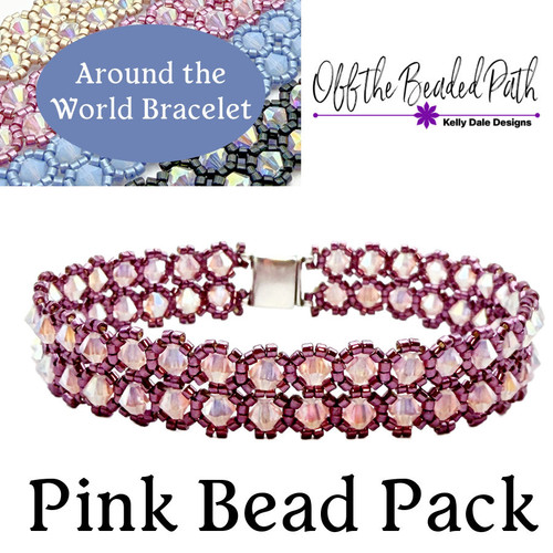Around the World Bracelet Kit - Pink Bead Pack