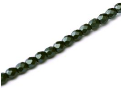 4mm Pastel Dark Grey Fire Polish Beads (50pcs)