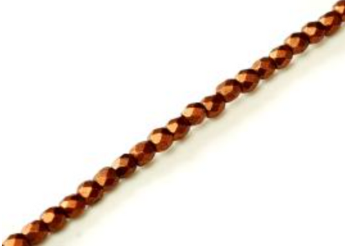 4mm Copper Fire Polish Beads (50pcs)