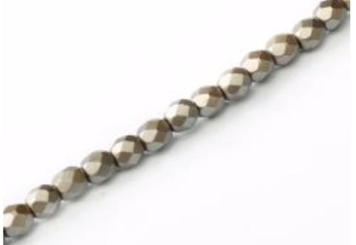 4mm Pastel Light Brown Fire Polish Beads (50pcs)