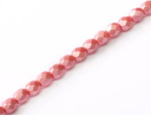 4mm Pastel Light Coral Polish Beads (50pcs)