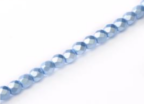 4mm Pastel Light Sapphire Polish Beads (50pcs)