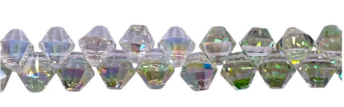 6mm Top Drilled Green Blossom Bicones 45pcs