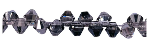 6mm Top Drilled Silver Grey Bicones 45pcs