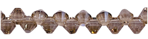 6mm Top Drilled Silver Champagne Bicones 45pcs