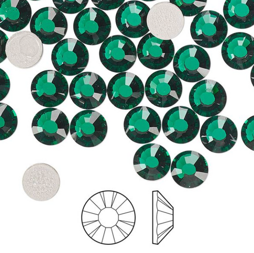 SS30 Emerald Flat Back - 6pk