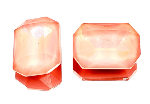 18x13mm Light Peach Aurora Crystal Rectangle