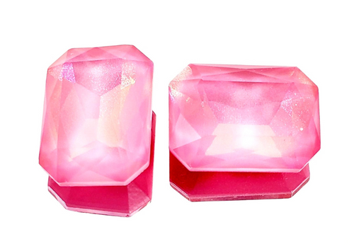 18x13mm Light Rose Aurora Crystal Rectangle
