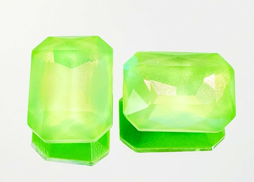 18x13mm Peridot Aurora Crystal Rectangle