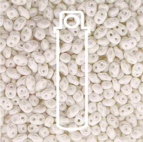 2x4mm Chalk White Luster Mini Duo (8g) DU0403000-14400