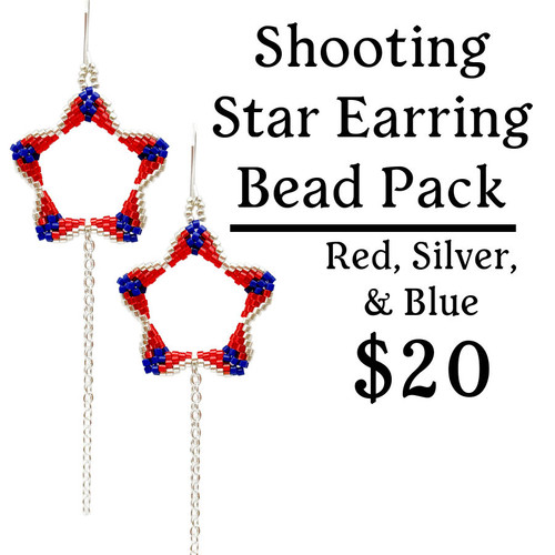 Shooting Star Earring Bead Pack - Red, White, and Blue