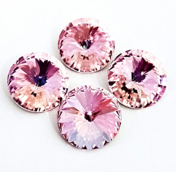 12mm Light Rose Rivoli (1 Piece)