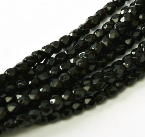 2mm Jet Fire Polish Beads (50pk)