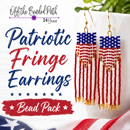 Patriotic Fringe Earrings Bead Pack