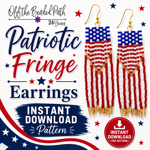 Patriotic Fringe Earrings Instant Download Pattern