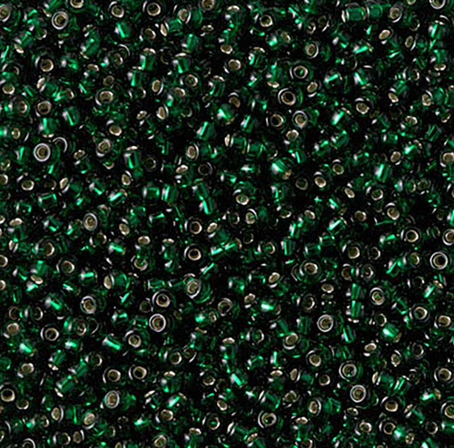 11/0 Silver Lined Dark Emerald Miyuki 11-27 (22g)