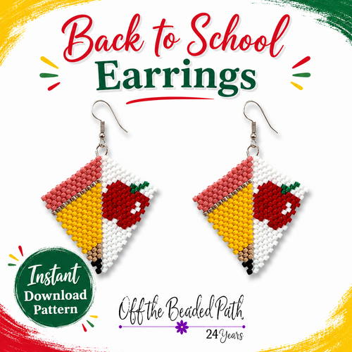 Back to School Fan Earrings INSTANT DOWNLOAD Pattern