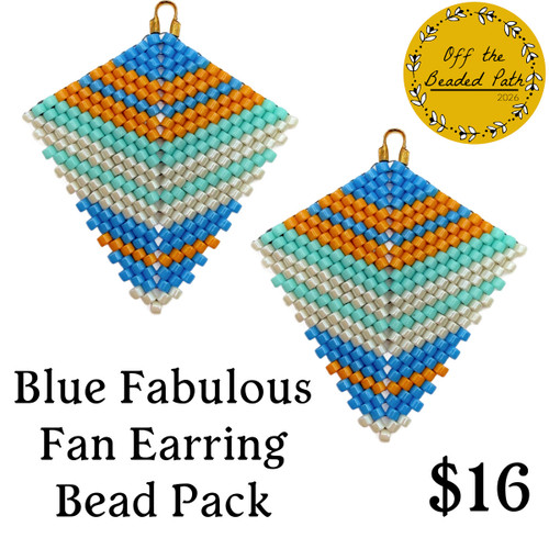 Blue Fabulous Fan Earrings Bead Pack