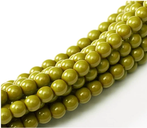4mm Pea Green Fiesta Pearls (100pk) #48565