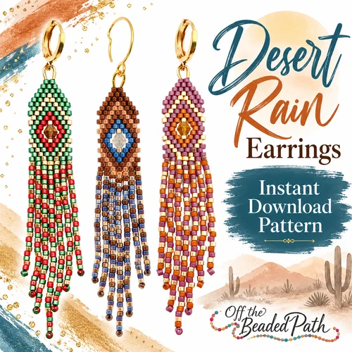 Desert Rain Earrings Instant Download Pattern