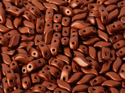 3x7mm Copper Storm Duo Beads (50 Beads)