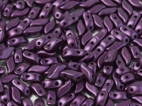 3x7mm Pastel Bordeaux Storm Duo Beads (50 Beads)