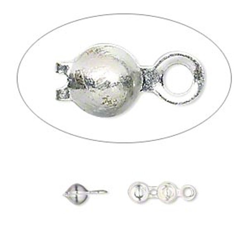 3mm ID 6.5x4mm 100 Silver Plated Brass Glue In Cord Ends