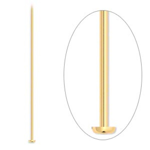 3" Gold Plated Headpins (20 Pack)