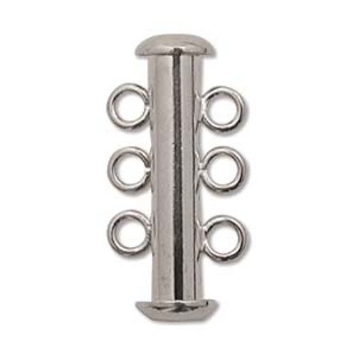 3 Strand Silver Plated Slide Clasp