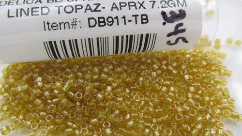 Sparkling Lined Topaz 11/0 Delica Beads db911 (7.2 Grams)