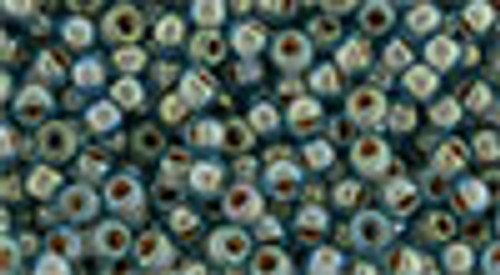 8/0 Inside Color Rainbow Aqua Brick Lined Toho Seed Beads (20 Grams) 08-1851