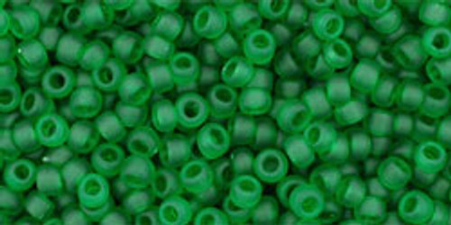 11/0 Frosted Grass Green Seed Beads (20 Grams) 11-7BF