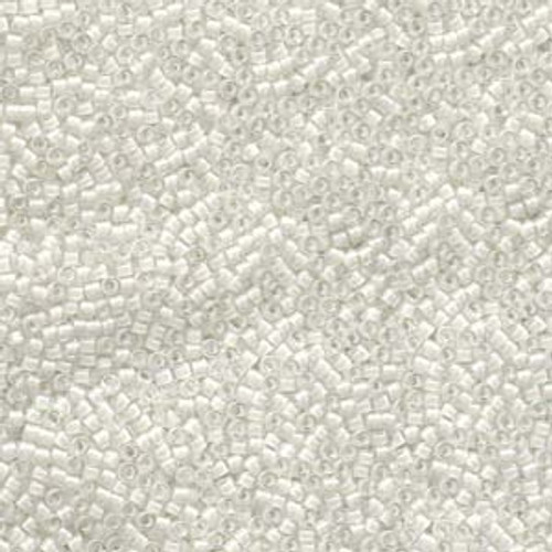 Lined White AB 11/0 Delica Beads db066 (7.2 Grams)
