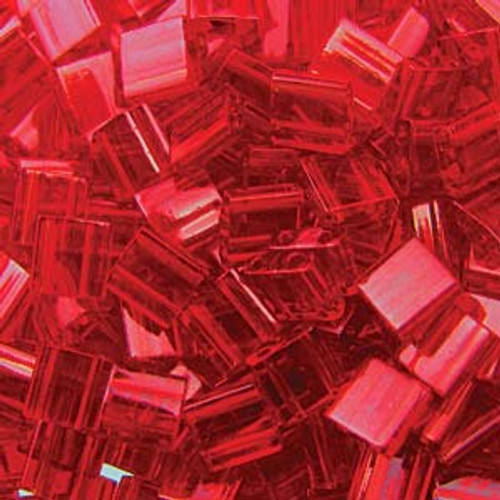 Transparent Red 5mm Tila Beads (TL140)