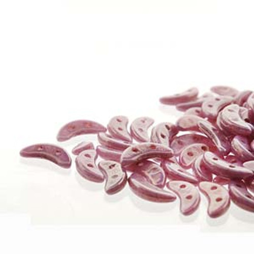 3x10mm Opaque Luster Lilac Crescent Beads