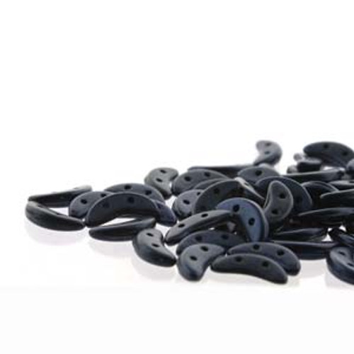 3x10mm Metallic Suede Dark Blue Crescent Beads (8 Grams)