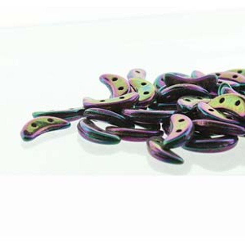 3x10mm Jet Iris Purple Crescent Beads (8 Grams)