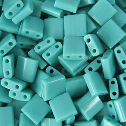 Opaque Turquoise Green 5mm Tila Beads (TL412) 7.2g