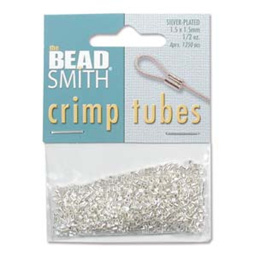 1.5x1.5mm Silver Plated Crimp Tubes Approximately 800pcs