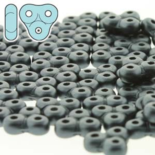 8 Grams 3x6mm Pastel Dark Grey Hematite Trinity Beads