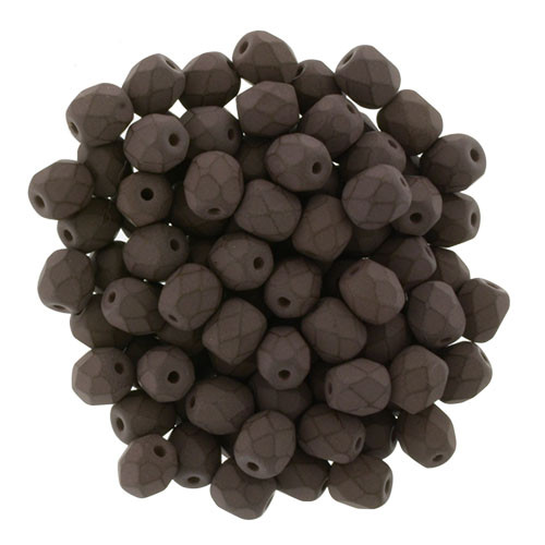 4mm Saturated Brown Fire Polish Beads (50pk)